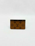 LOUIS VUITTON Beige & Brown Card Holder