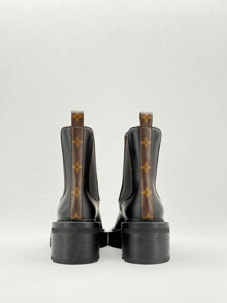 LOUIS VUITTON Black Monogram Size EU 38.5 Ankle Boots