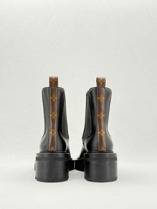 LOUIS VUITTON Black Monogram Size EU 38.5 Ankle Boots