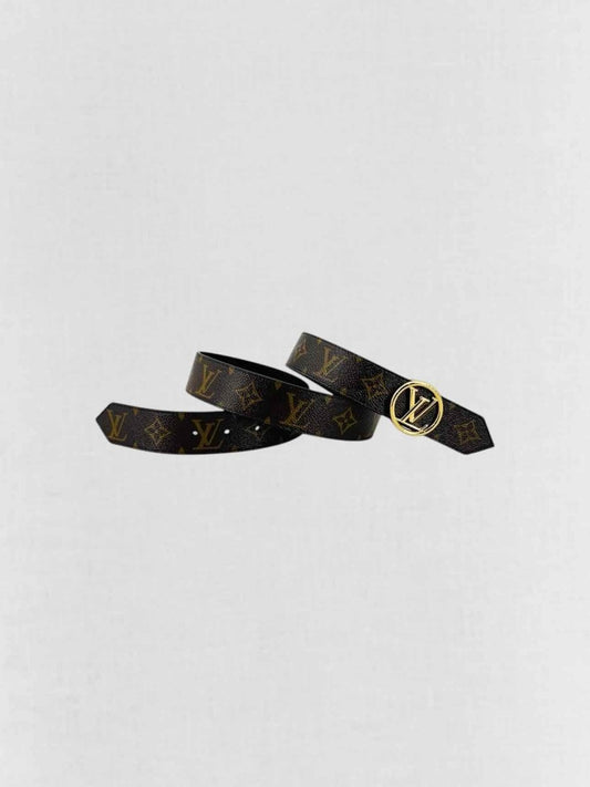 LOUIS VUITTON Brown & Black Monogram Belt