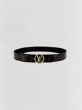 LOUIS VUITTON Brown & Black Monogram Belt