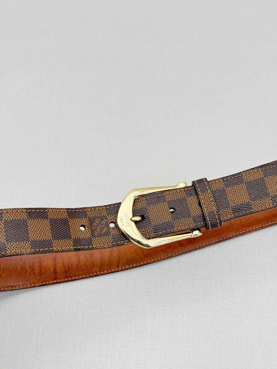 LOUIS VUITTON Brown Damier Ebene Belt