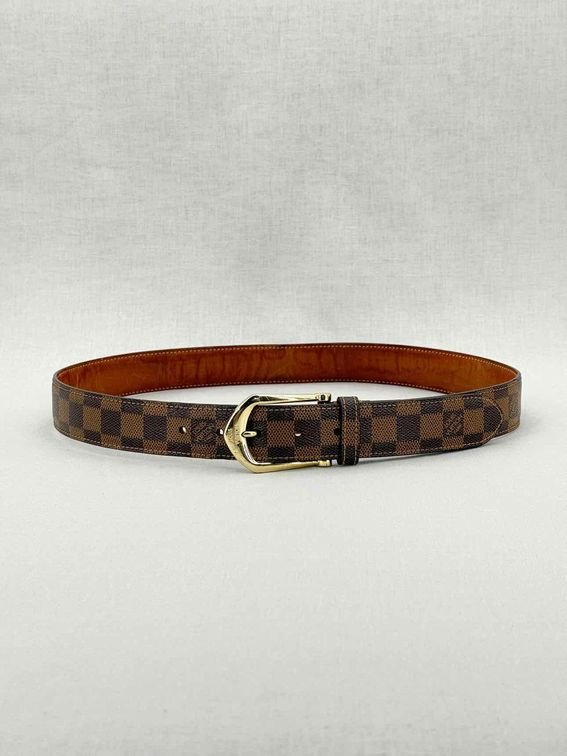 LOUIS VUITTON Brown Damier Ebene Belt
