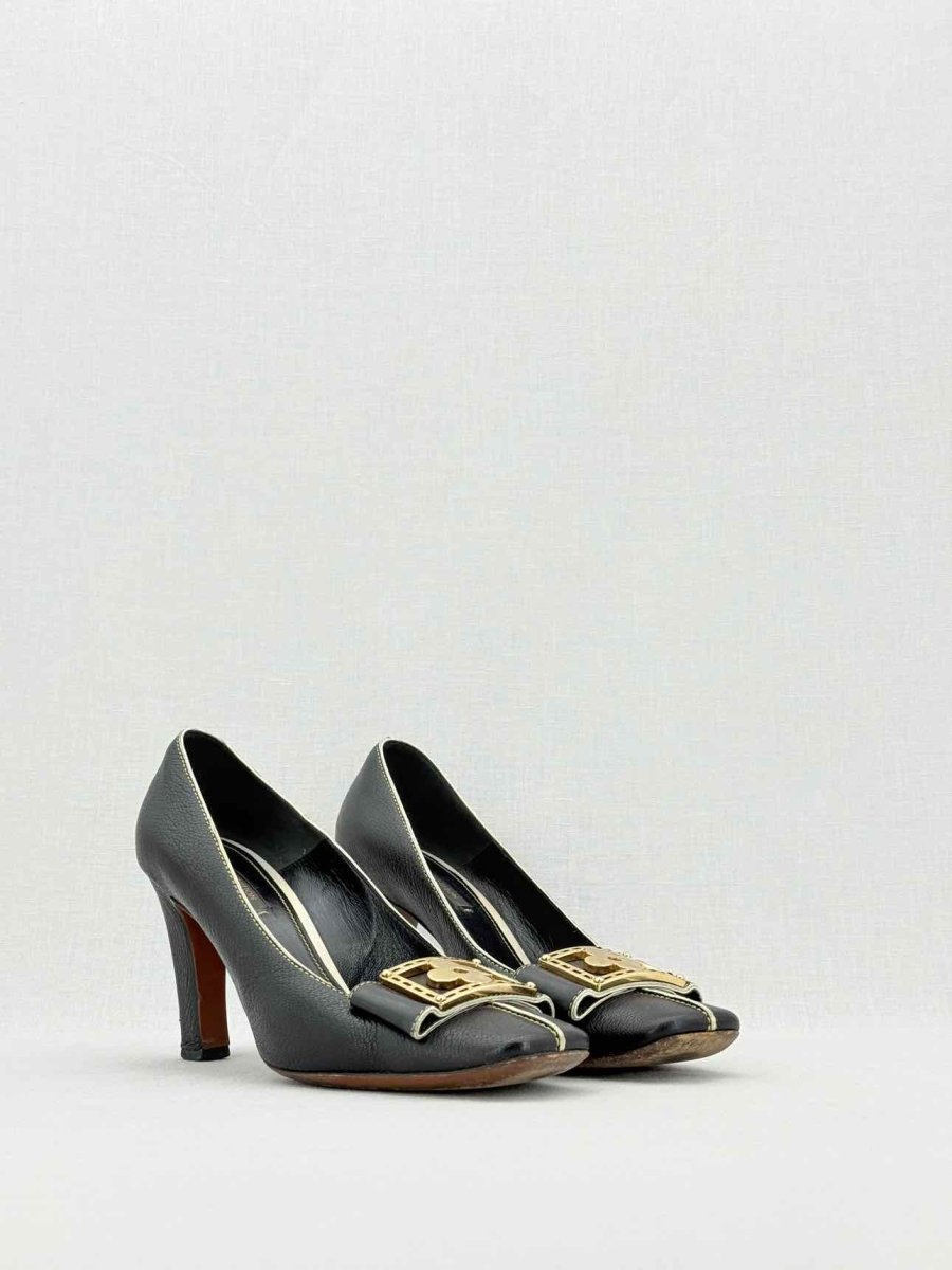 LOUIS VUITTON Fleur Black Size EU 37.5 Pumps