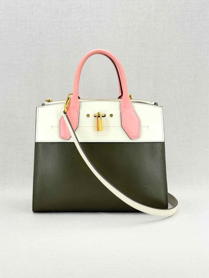 LOUIS VUITTON Green, White & Pink Top Handle