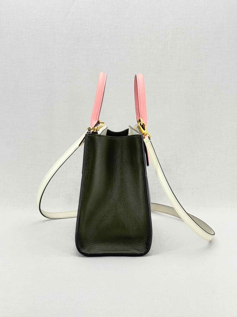 LOUIS VUITTON Green, White & Pink Top Handle