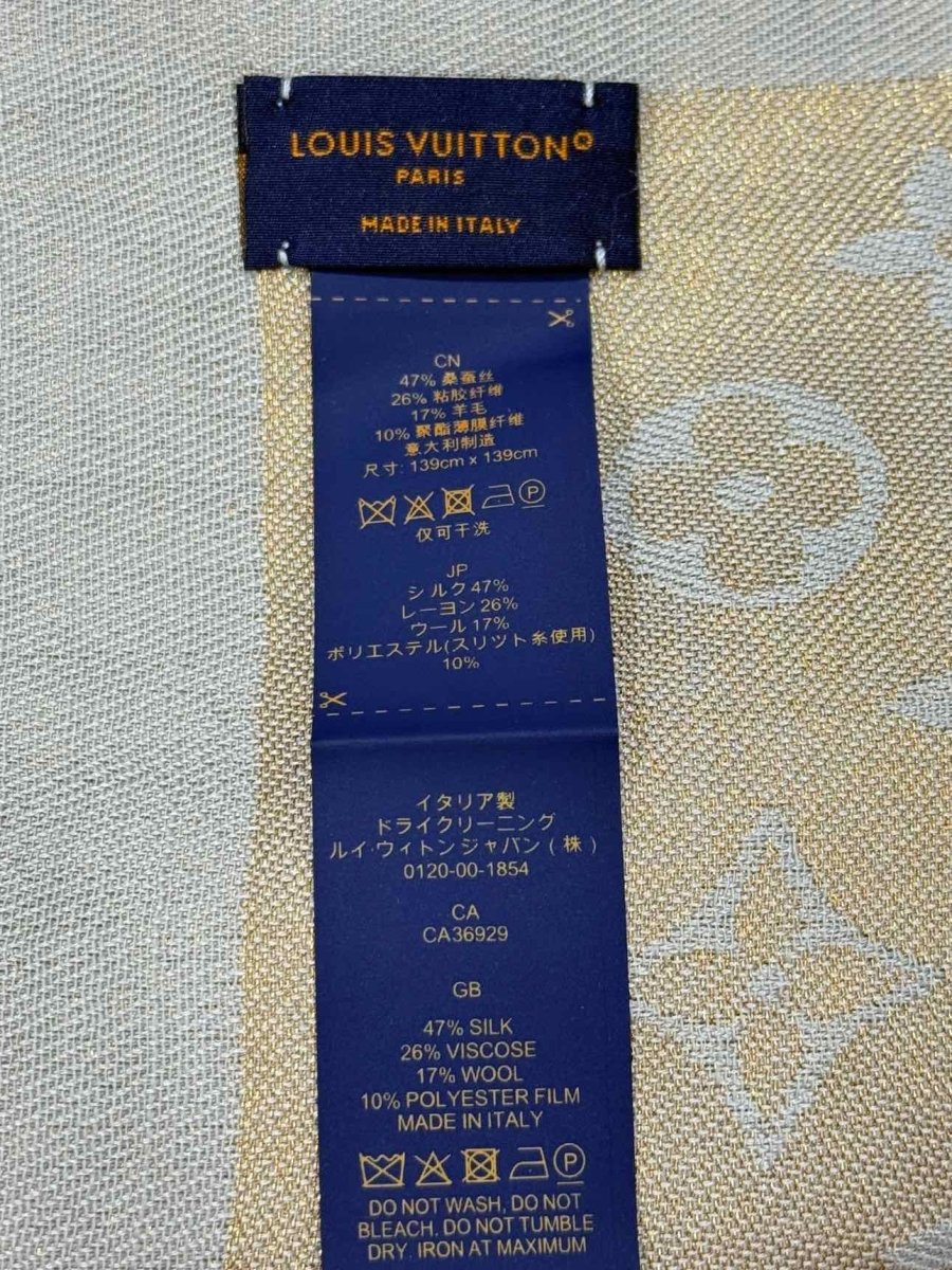 LOUIS VUITTON Grey & Beige Shawl