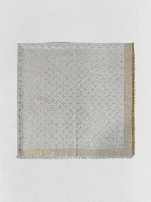 LOUIS VUITTON Grey & Beige Shawl
