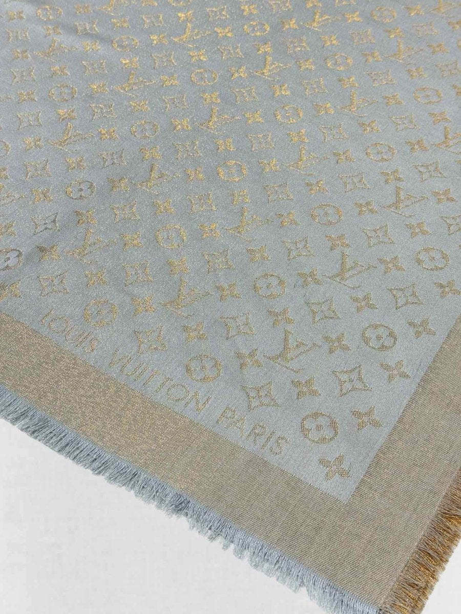 LOUIS VUITTON Grey & Beige Shawl