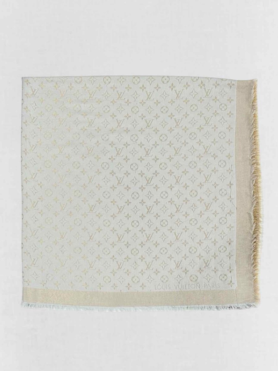 LOUIS VUITTON Grey & Gold Shawl