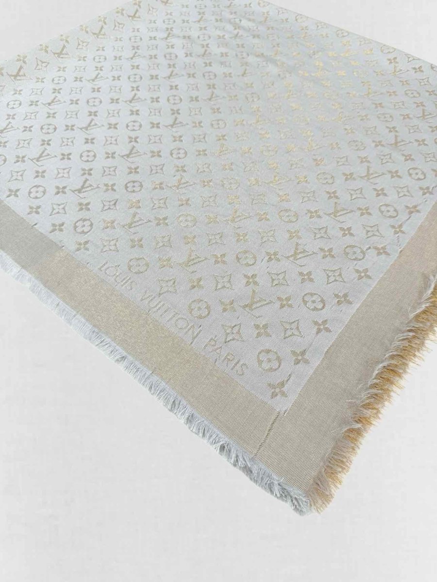 LOUIS VUITTON Grey & Gold Shawl
