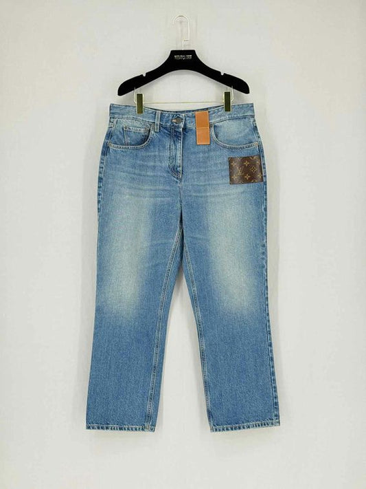 LOUIS VUITTON Monogram Patch Blue Size 44 Jeans