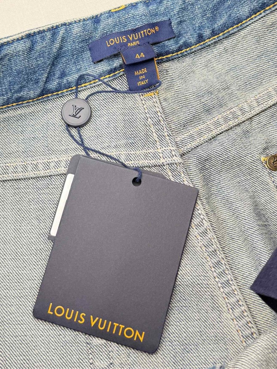 LOUIS VUITTON Monogram Patch Blue Size 44 Jeans
