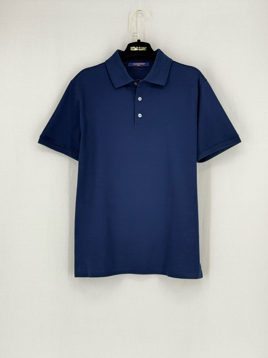 LOUIS VUITTON Navy Blue Size Medium Polo Shirt