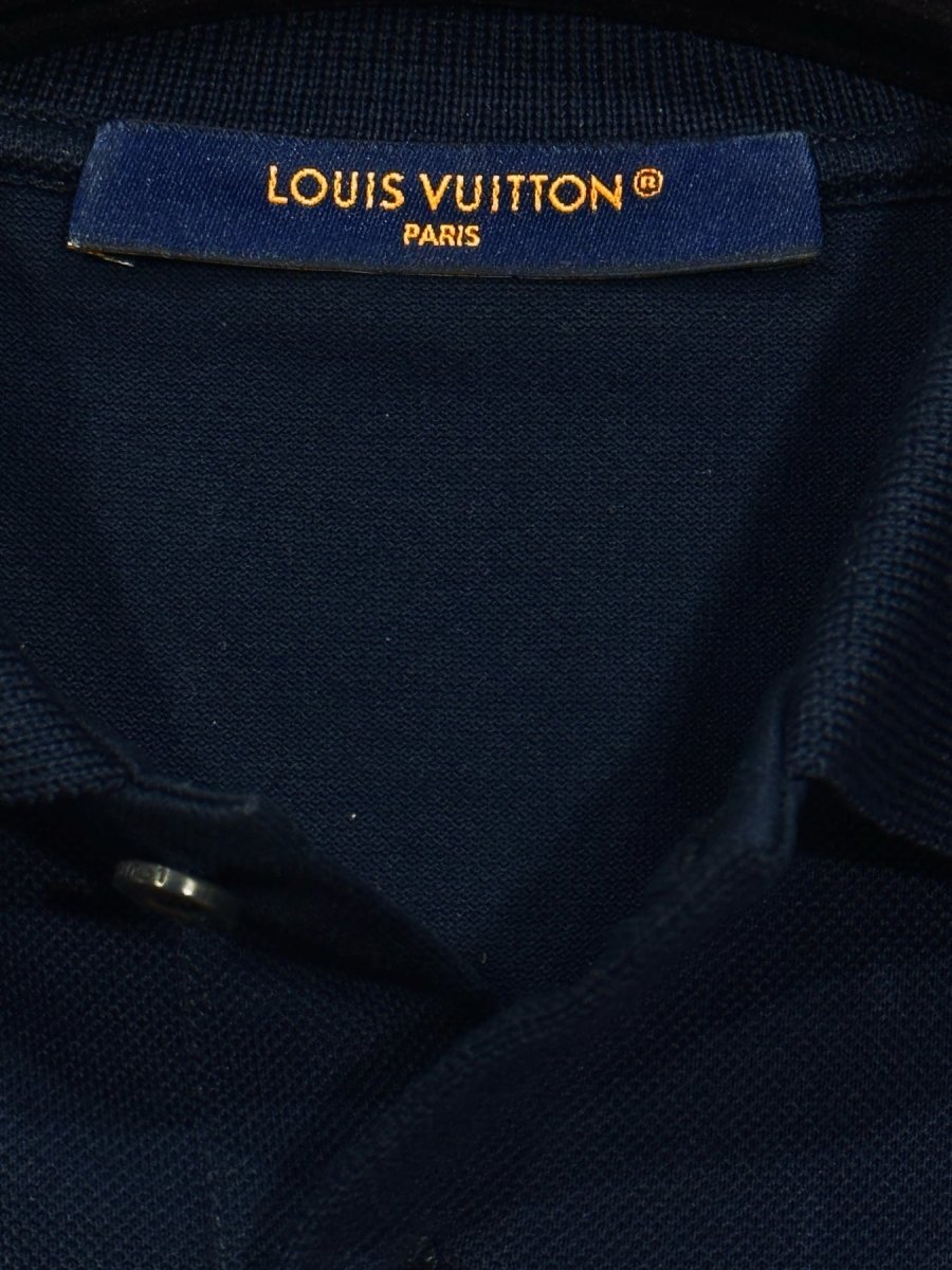 LOUIS VUITTON Navy Blue Size Medium Polo Shirt