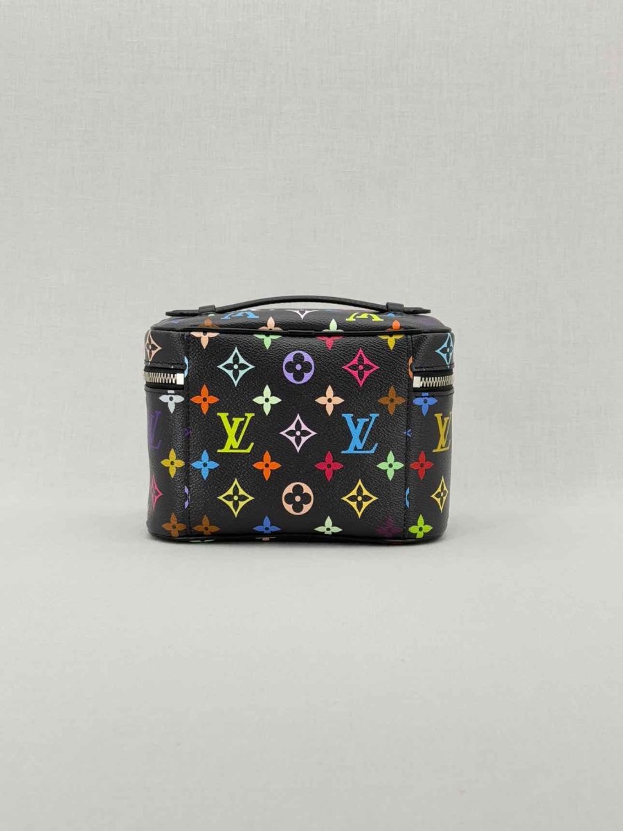 LOUIS VUITTON Nice Black Multicolor Vanity Case