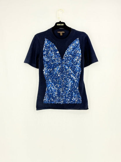 LOUIS VUITTON Sequin Navy Blue Size XSmall Top