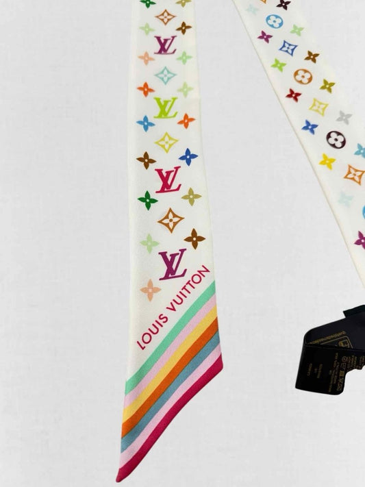 LOUIS VUITTON White Multicolor Monogram Twill