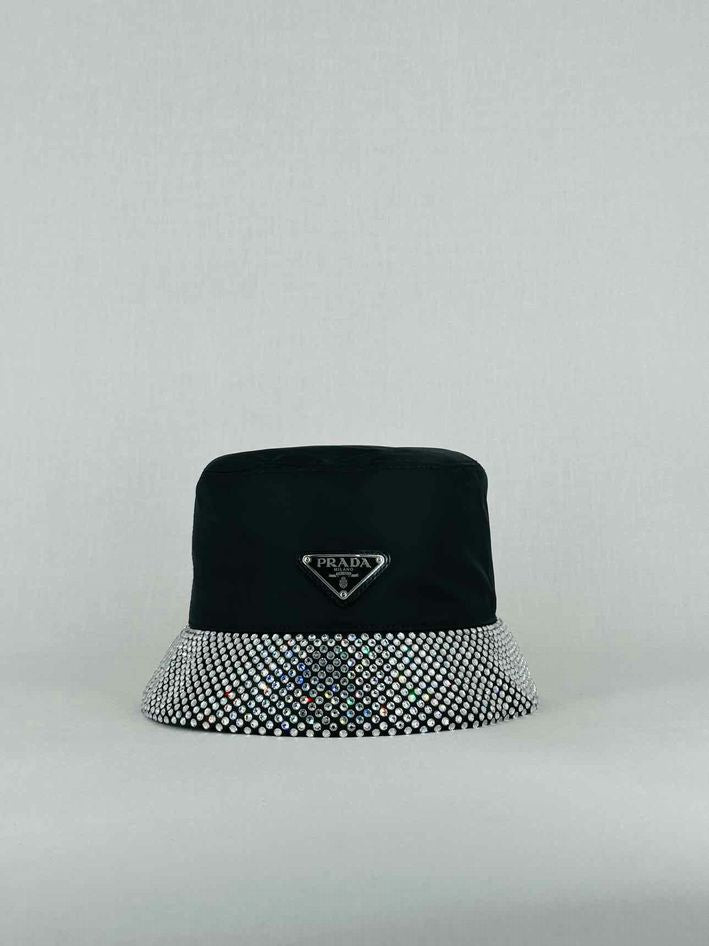 PRADA Black Crystal Embellished Hat