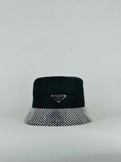 PRADA Black Crystal Embellished Hat