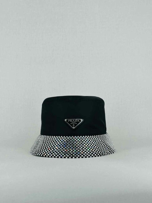 PRADA Black Crystal Embellished Hat
