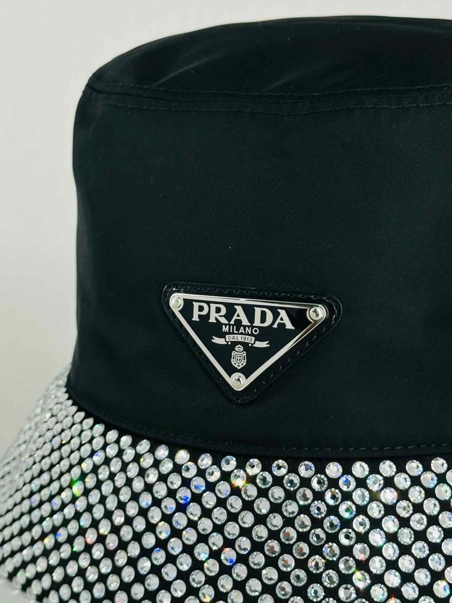 PRADA Black Crystal Embellished Hat