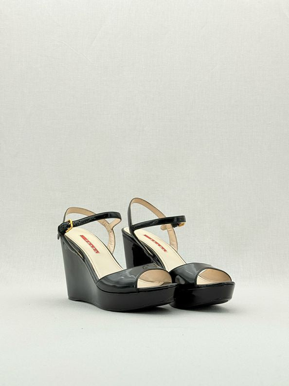PRADA Black Size EU 37 Wedges