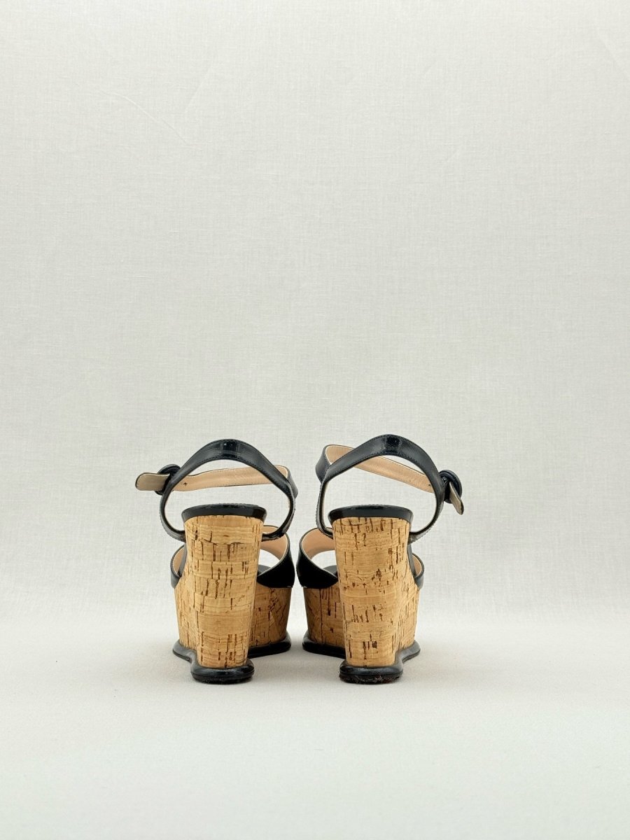 PRADA Black Size EU 37.5 Wedges