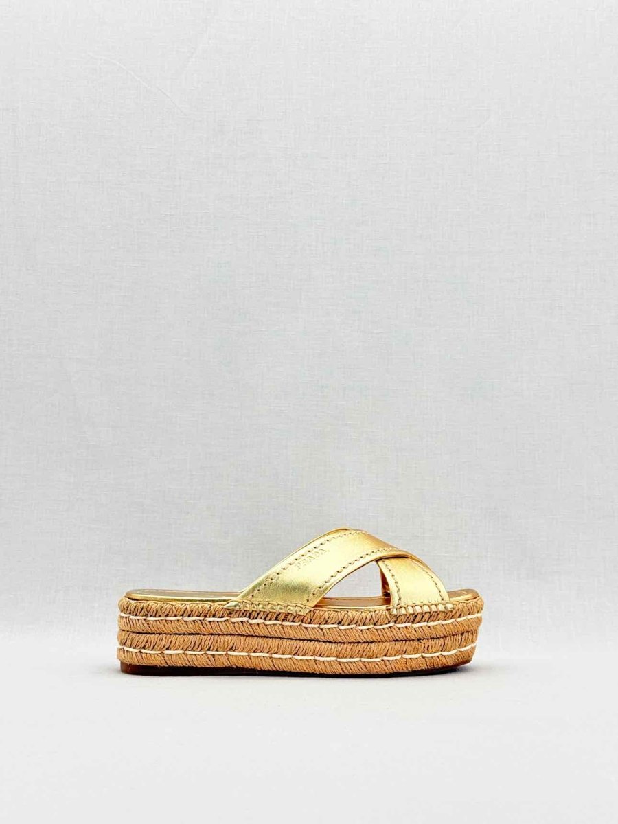 PRADA Metallic Gold Size EU 36 Platform