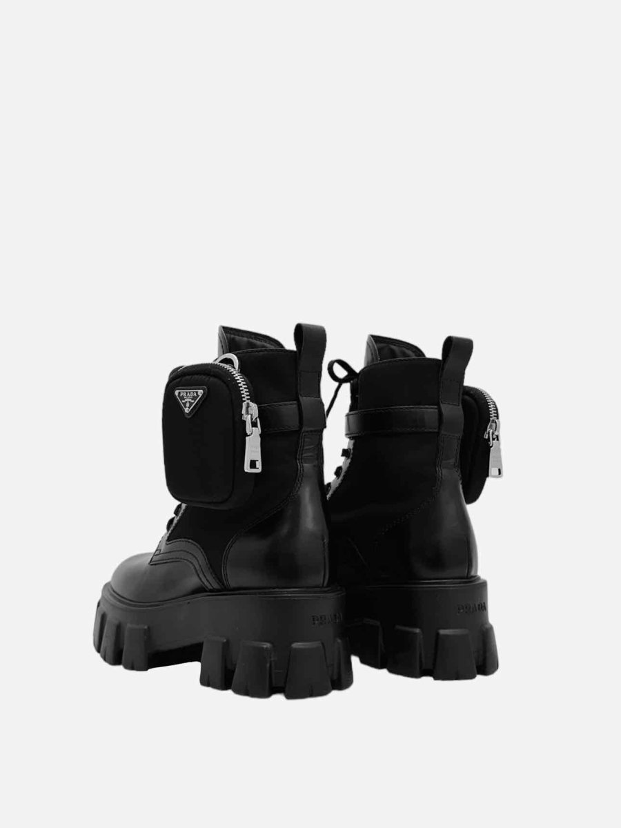 PRADA Monolith w/ Pouch Black Size EU 35 Biker Boots