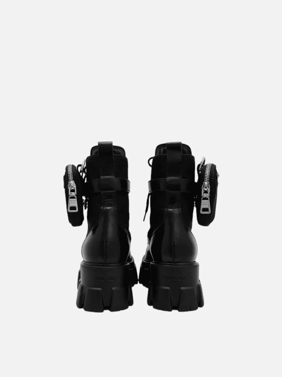 PRADA Monolith w/ Pouch Black Size EU 35 Biker Boots