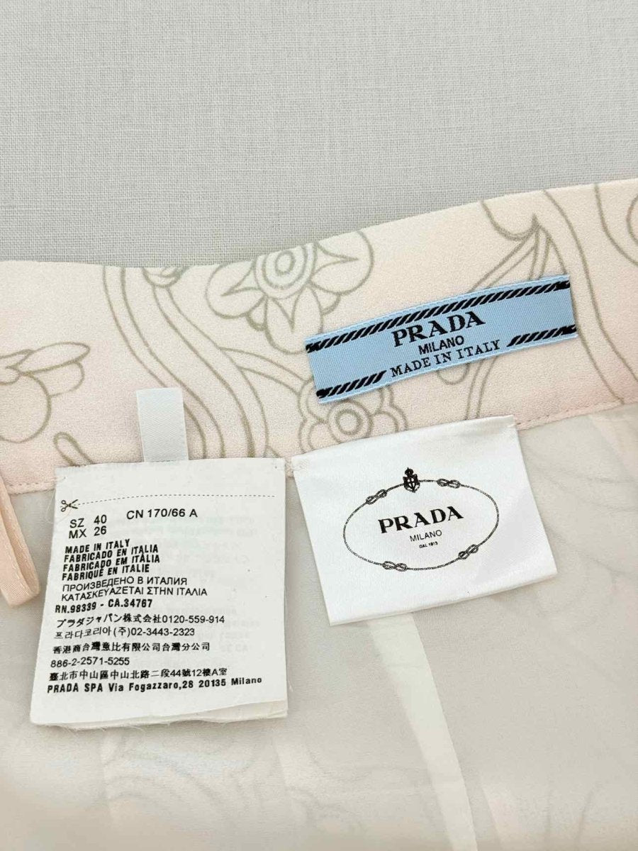 PRADA Pale Pink Printed Size US 4 Knee Length Skirt