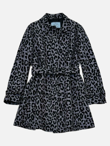PRADA Single Breasted Grey & Black Size US 4 Coat