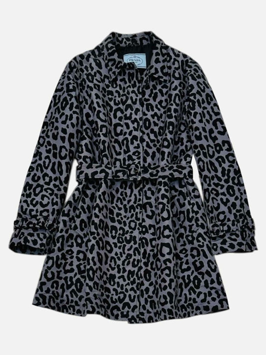 PRADA Single Breasted Grey & Black Size US 4 Coat