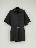 PRADA Triangle Logo Black Size US 4 Playsuit