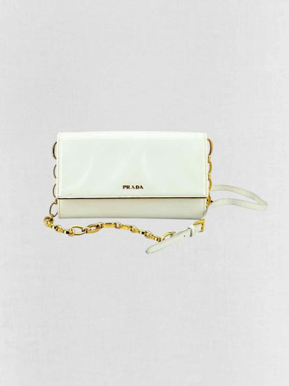 PRADA Wallet on Chain White Crossbody