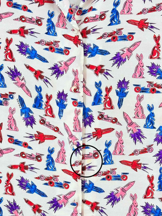 PRADA White Multicolor Size Small Shirt
