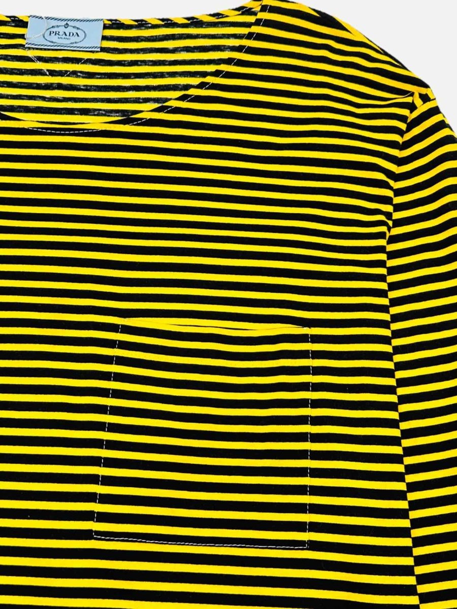 PRADA Yellow & Black Striped Size Medium Top