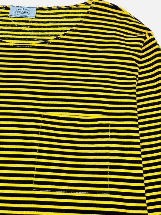 PRADA Yellow & Black Striped Size Medium Top
