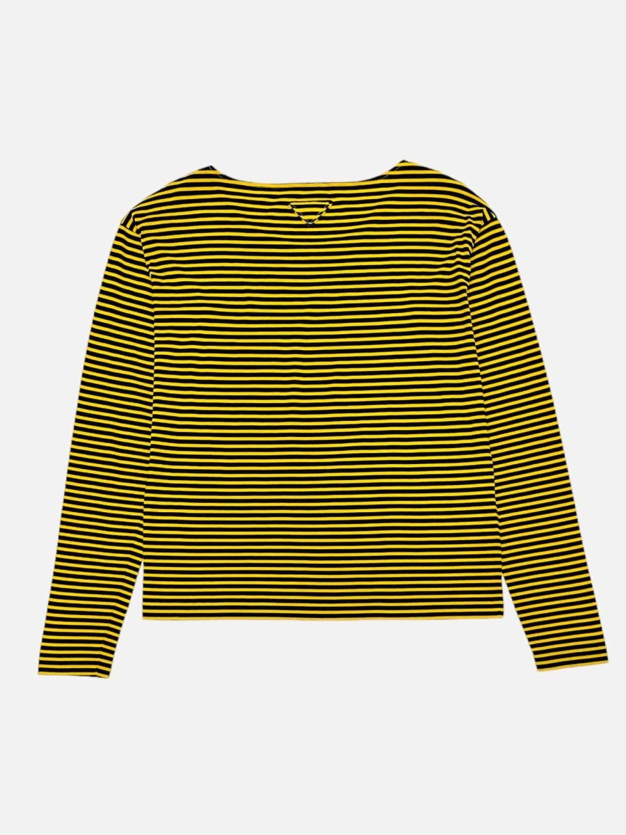 PRADA Yellow & Black Striped Size Medium Top