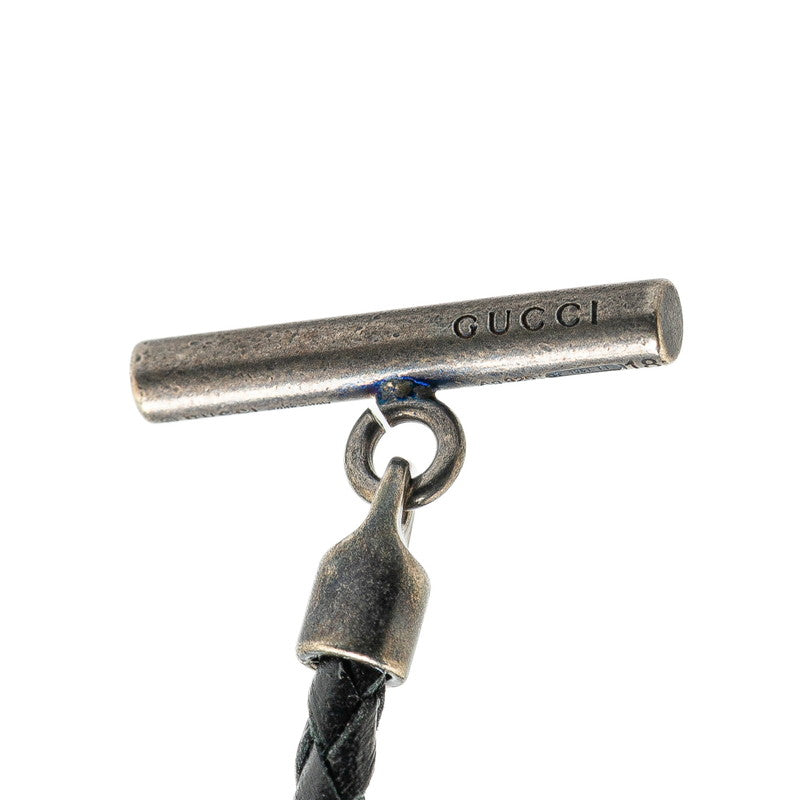 Gucci Horsebit Leather 925 Silver Necklace