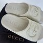 Gucci Slide Sandal with Interlocking G in White Rubber Cream