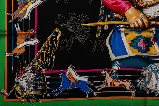 Hermes Black Pani la Shar Pawnee Scarf
