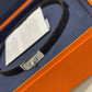 Hermes Platinum Diamond Matte Alligator Kelly Belt Black