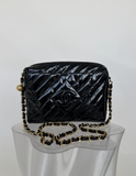Chanel   Diamond CC Patent Crossbody Bag