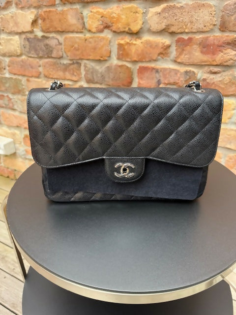 Chanel Classic Flap Caviar Jumbo - FULL SET