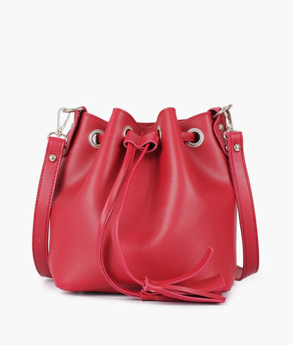 Maroon bucket bag