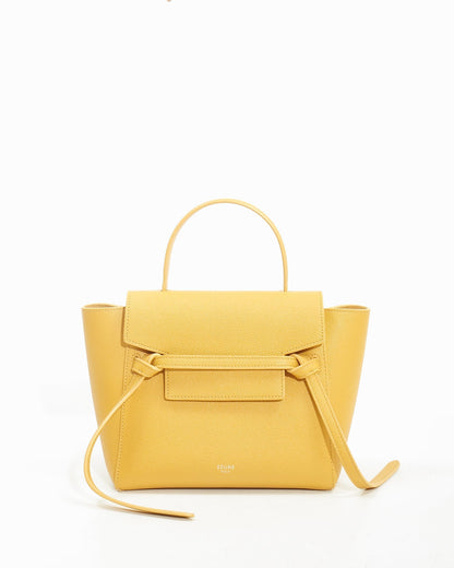 Celine Mustard Yellow Leather Nano Belt Bag