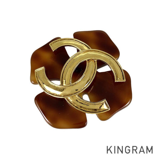 CHANEL COCO Mark Tortoiseshell pattern Brooch