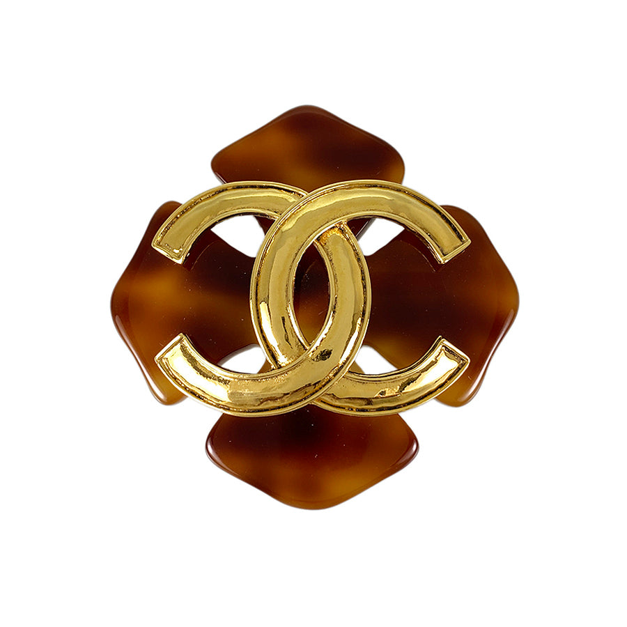 CHANEL COCO Mark Tortoiseshell pattern Brooch